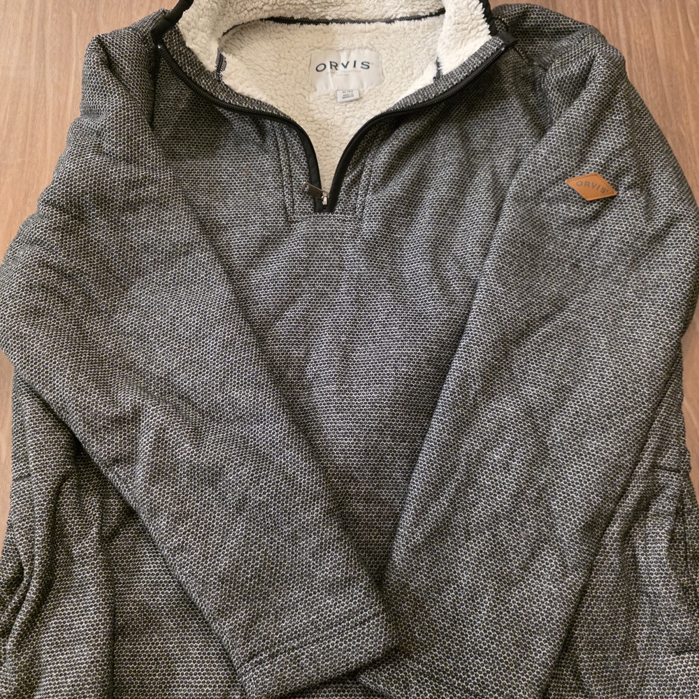 Orvis Men's Charcoal Zip-Up Sweater